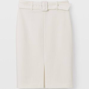 Club Monaco Pique Belted Skirt White